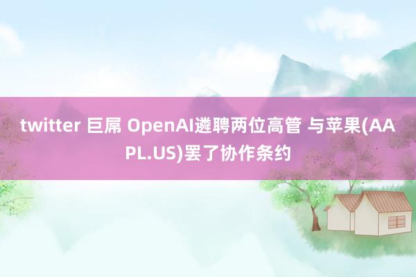 twitter 巨屌 OpenAI遴聘两位高管 与苹果(AAPL.US)罢了协作条约