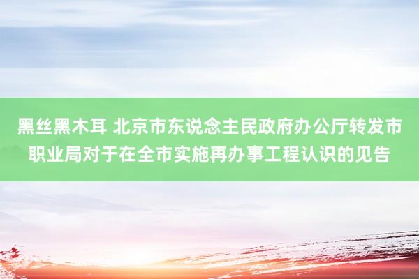 黑丝黑木耳 北京市东说念主民政府办公厅转发市职业局对于在全市实施再办事工程认识的见告